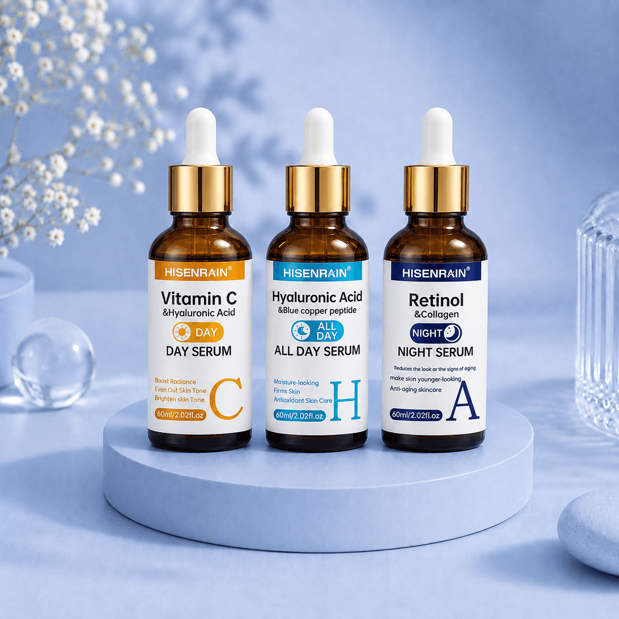 HISENRAIN Duo — Kit Dia e Noite Vitamina C + Retinol